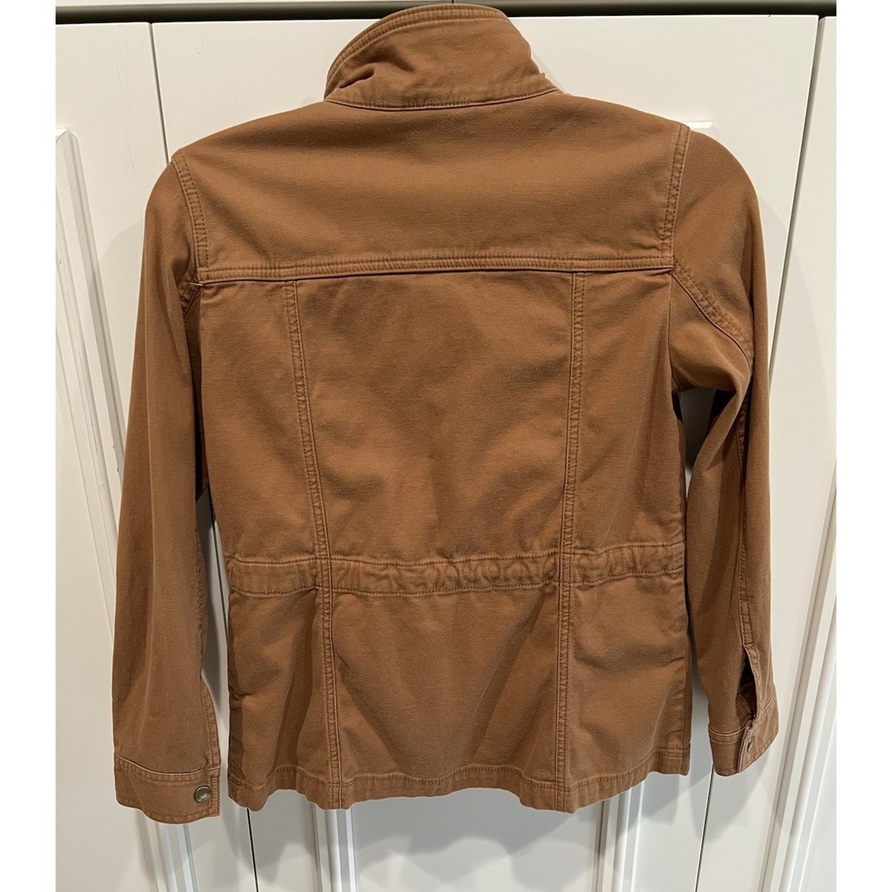Talbots‎ Cotton Canvas Utility Jacket Size Petite XS Luggage Tan Brown Classic - Picture 4 of 9